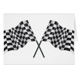 Cartão bandeiras transversais checkered
