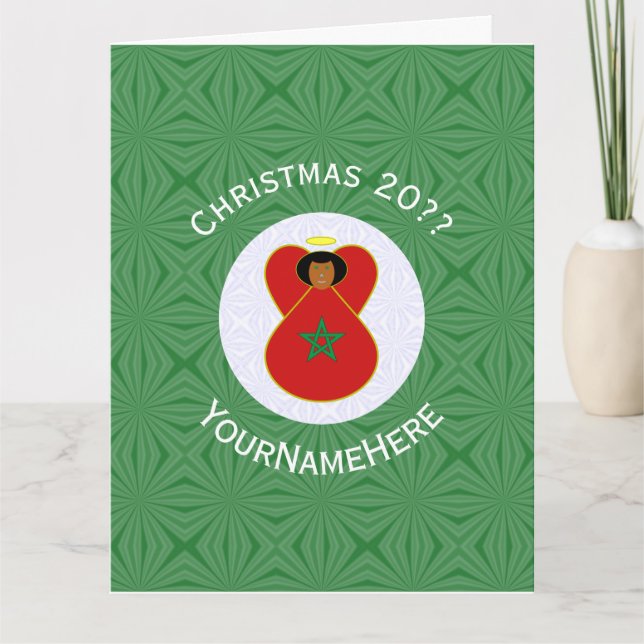 Cartão Bandeja Anjo de Natal do Marrocos Personalizada (Frente)