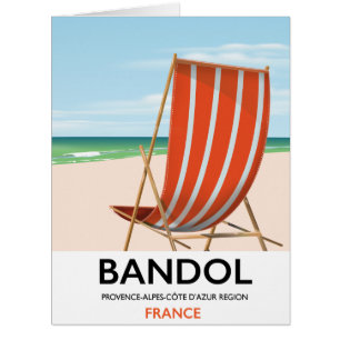 Cartão Bandol sudeste da França, poster à beira-mar.
