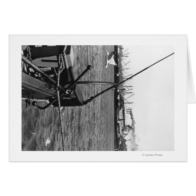 Cartão Bandon, Oregon Harbor View e Navios Fotografia (Frente Horizontal)