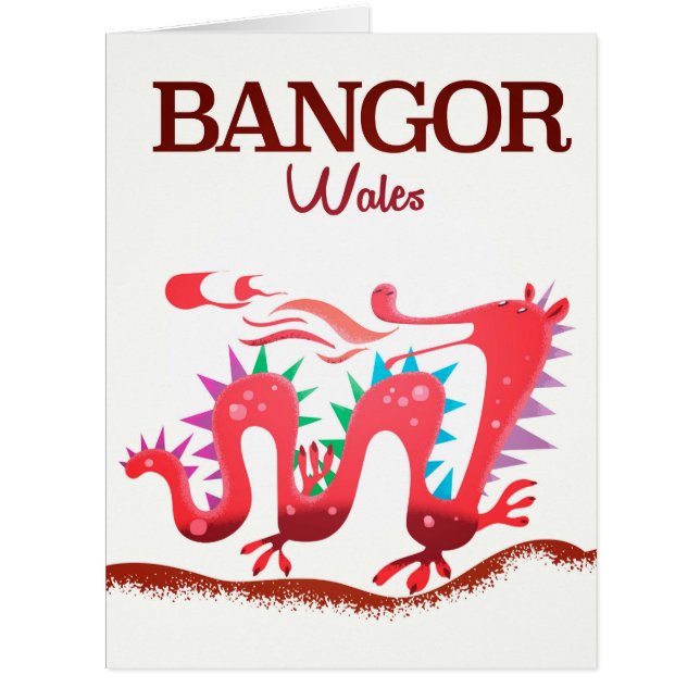 Cartão Bangor Wales Dragon poster (Frente)