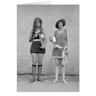 Cartão Banhando a competição de beleza, 1922