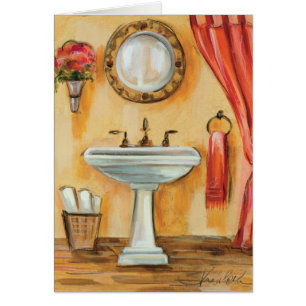 Cartão Banheiro contemporâneo acolhedor