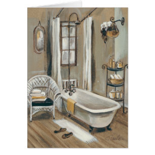 Cartão Banheiro francês com banheira