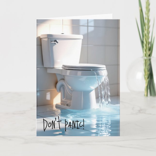 Cartão Banheiro transbordante Envelhecendo Humor De Anive (Frente)