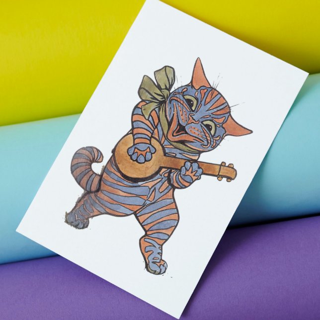 Cartão Banjo Playing Cat (Criador carregado)