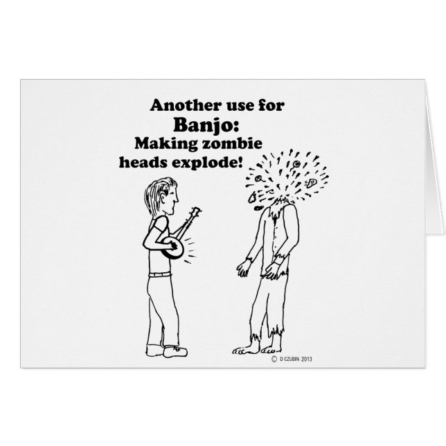 Cartão Banjo Torna Zombies Explosivos (Frente Horizontal)