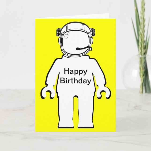 Cartão Banksy Style Astronaut Minifig Happy Birthday Card (Frente)