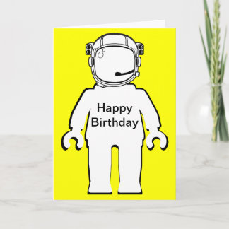 Cartão Banksy Style Astronaut Minifig Happy Birthday Card