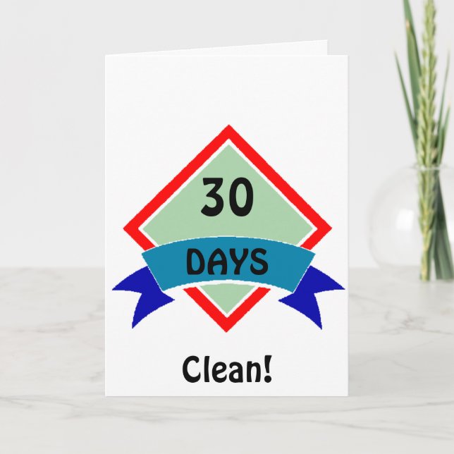 Cartão Banner 30 days clean (Frente)