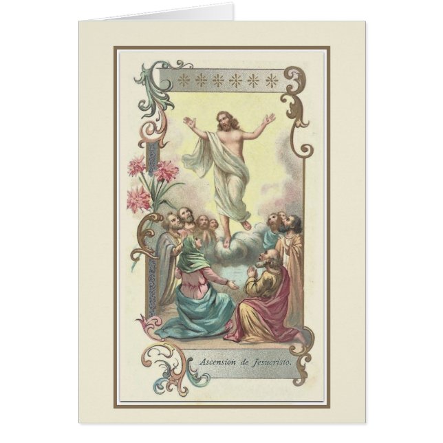 Cartão Banquete católico religioso da ascensão de Jesus (Frente)
