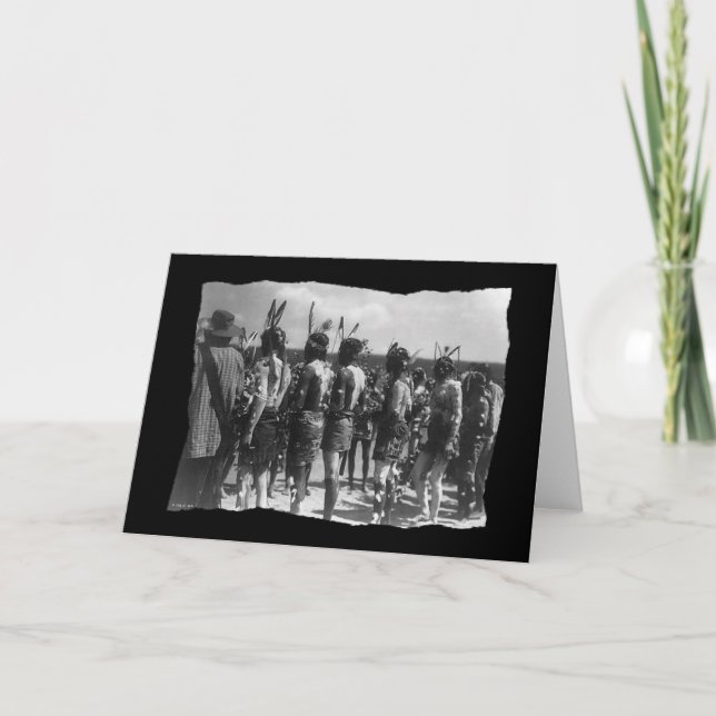 Cartão Banquete Vintage Native American Apache (Frente)