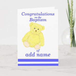 Cartão Baptism congratulations card Boy name front