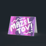 Cartão BAR MAZEL TOV BAT MITZVAH - Onda Moderna Personali<br><div class="desc">Mandei um texto para você. Adicione seu próprio texto ao dentro da placa ou altere as cores de fundo. Para mais designs e cores, verifique meu compro! Ou me avise se quiser algo personalizado. Também tenho papel de empacotamento e, claro, versões do Bar e do Bat Mitzvah! Pergunte se não...</div>