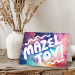 Cartão BAR MAZEL TOV BAT MITZVAH Personalizável Arco-Íris<br><div class="desc">Mandei um texto para você. Adicione seu próprio texto ao dentro da placa ou altere as cores de fundo. Para mais designs e cores, verifique meu compro! Ou me avise se quiser algo personalizado. Também tenho papel de empacotamento e, claro, versões do Bar e do Bat Mitzvah! Pergunte se não...</div>