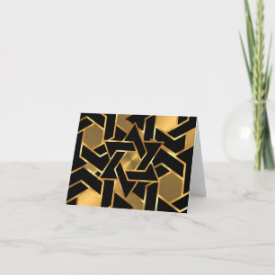 Cartão Bar Mitzvah Gold and Black Star of David