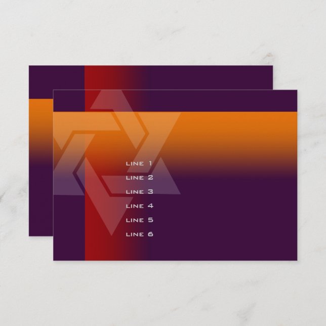 Cartão Bar Mitzvah Laranja e Vermelho em Qualquer Cor (Frente/Verso)