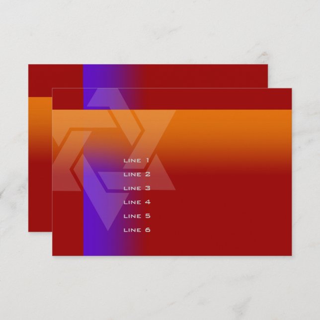 Cartão Bar Mitzvah Roxo e Laranja em Qualquer Cor (Frente/Verso)