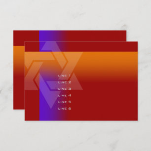 Cartão Bar Mitzvah Roxo e Laranja em Qualquer Cor