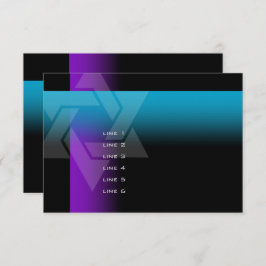 Cartão Bar Mitzvah Roxo e Turquesa em Qualquer Cor