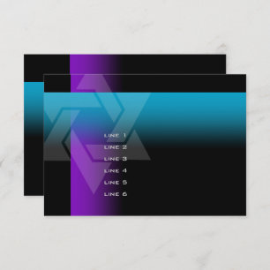 Cartão Bar Mitzvah Roxo e Turquesa em Qualquer Cor