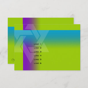 Cartão Bar Mitzvah Roxo e Turquesa em Qualquer Cor