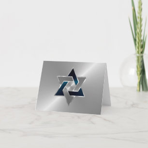 Cartão Bar Mitzvah Star de David a Qualquer Cor