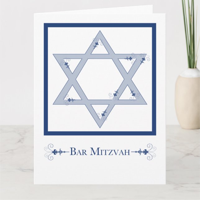 Cartão bar mitzvah (star of david elegance) (Frente)