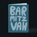 Cartão BAR MITZVAH - Teto Azul Moderno Personalizável<br><div class="desc">Mandei um texto para você. Adicione seu próprio texto ao dentro da placa ou altere as cores de fundo. Para mais designs e cores, verifique meu compro! Ou me avise se quiser algo personalizado. Também tenho papel de empacotamento e, claro, versões do Bar e do Bat Mitzvah! Pergunte se não...</div>