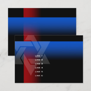 Cartão Bar Mitzvah Vermelho e Azul em Qualquer Cor
