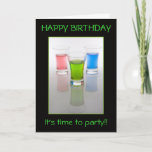 Cartão Bar Shots, Happy Birthday!<br><div class="desc">A fashionable birthday card showing an artistic photograph of bar shots. Can be customised to add the age by hitting the customise button. If you need any help then feel free to mail me,  I would be happy to customise it for you.</div>