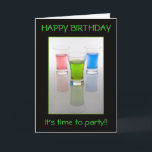 Cartão Bar Shots, Happy Birthday!<br><div class="desc">A fashionable birthday card showing an artistic photograph of bar shots. Can be customised to add the age by hitting the customise button. If you need any help then feel free to mail me,  I would be happy to customise it for you.</div>