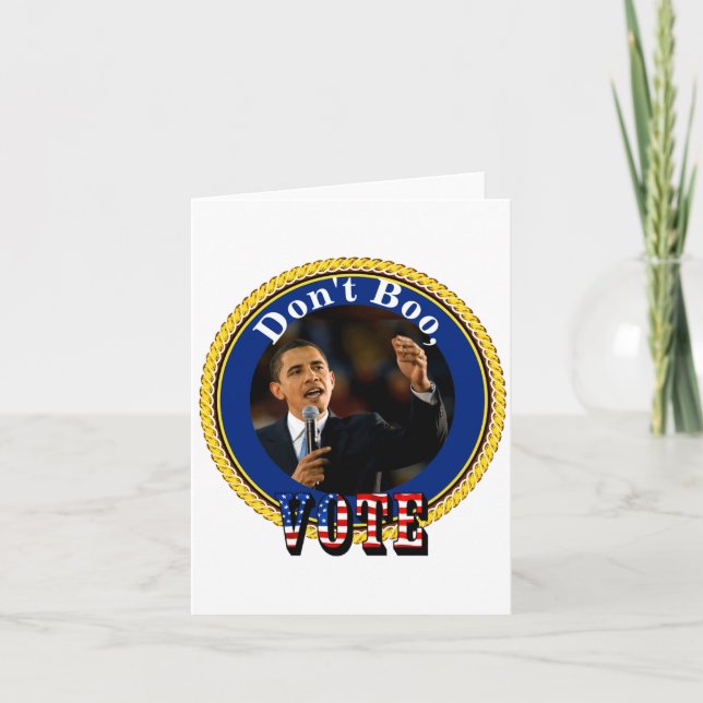 Cartão Barack Obama Não Vai Boo Votar  (Frente)