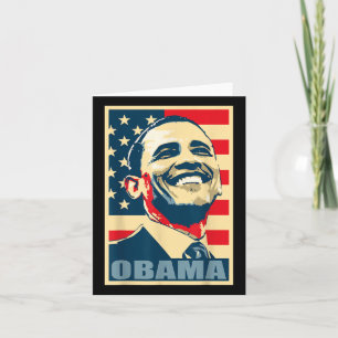 Cartão Barack Obama Presidente 44 American Flag Happy Dem
