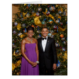 Cartão Barack Obama Presidente dos EUA Casa Branca Natal