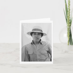 Cartão Barack Obama Retro Vintage Young Obama Fumando em