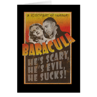 Cartão Baracula - cartaz cinematográfico de Barack Obama