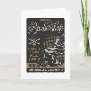 Cartão Barbearia de Cavalheiros Cortes de Cabelo Retrô Ba