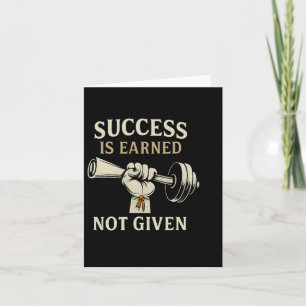 Cartão Barbell Gym Bodybuilding Success É Ganhado Não Dá