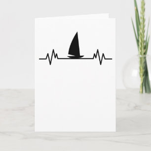 Cartão Barco à vela Batimento cardíaco Skipper Diversão C