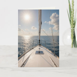 Cartão Barco à Vela de Aposentadoria em Águas Calmas do O