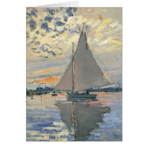 Cartão Barco à Vela de Monet Impressionismo Francês Arte