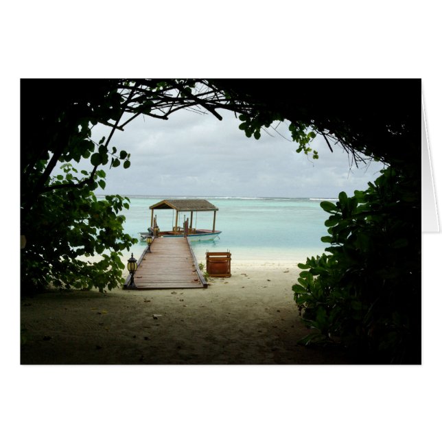 Cartão Barco da ilha de Maldives (Frente Horizontal)