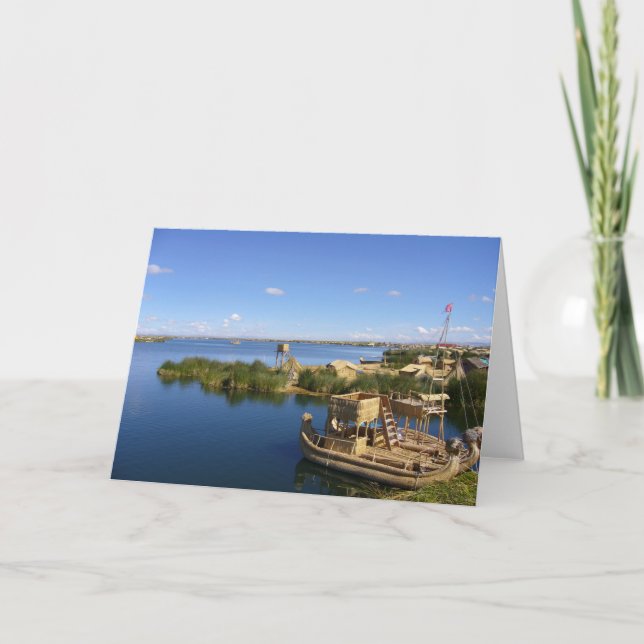 Cartão barco da ilha titicaca (Frente)