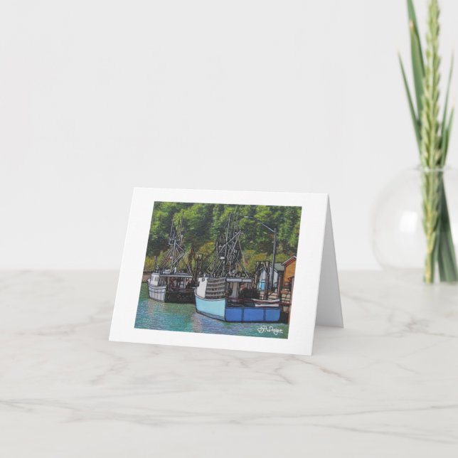 Cartão Barco de Arte Têxtil (Frente)