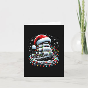 Cartão Barco de Cruzeiro à Vela Barco de Natal, rodeado B