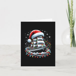 Cartão Barco de Cruzeiro à Vela Barco de Natal, rodeado B