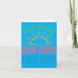 Cartão Barco de Homens Ondas Raios de Sol Dias de Lago Fo