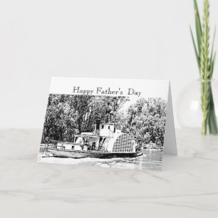 Cartão Barco de Paddle no rio Murray Victoria Nosalgic