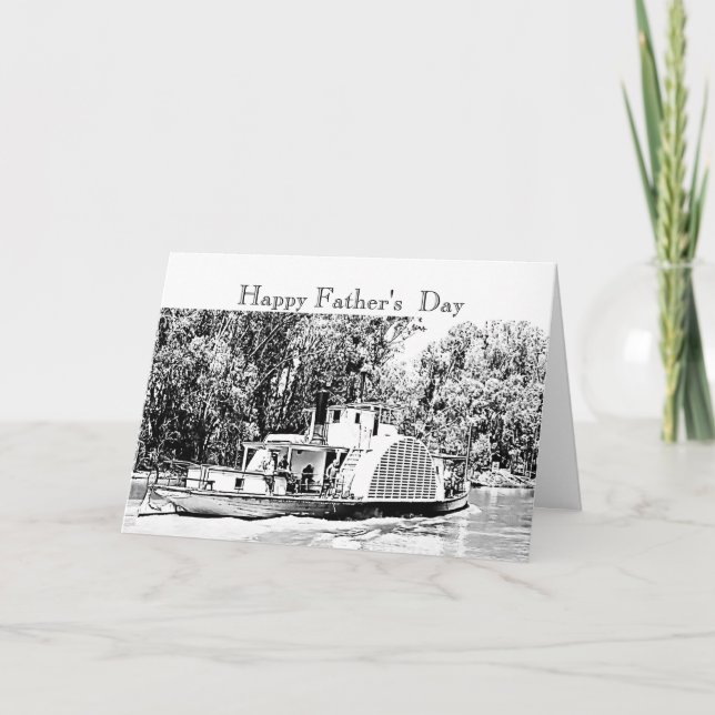 Cartão Barco de Paddle no rio Murray Victoria Nosalgic (Frente)